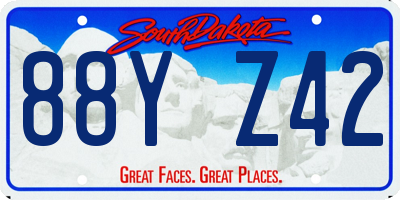 SD license plate 88YZ42