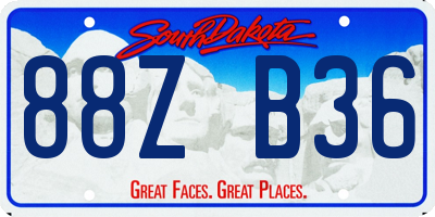 SD license plate 88ZB36