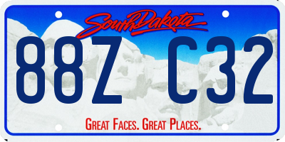 SD license plate 88ZC32