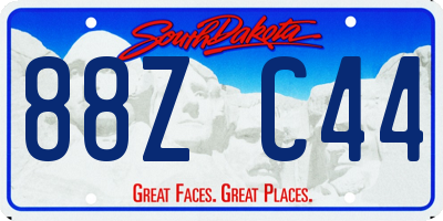 SD license plate 88ZC44