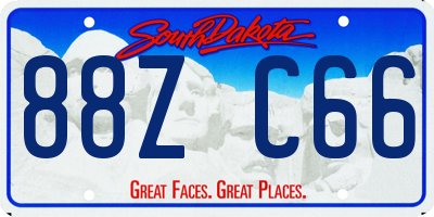 SD license plate 88ZC66