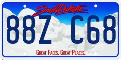 SD license plate 88ZC68