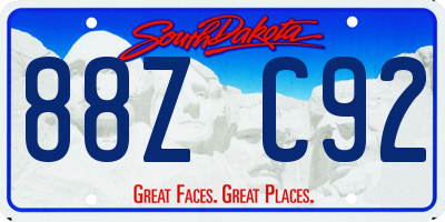 SD license plate 88ZC92