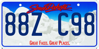 SD license plate 88ZC98
