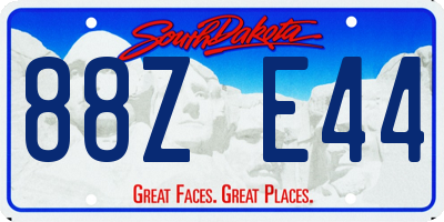 SD license plate 88ZE44