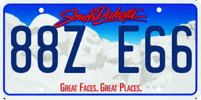 SD license plate 88ZE66
