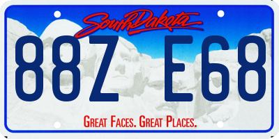 SD license plate 88ZE68