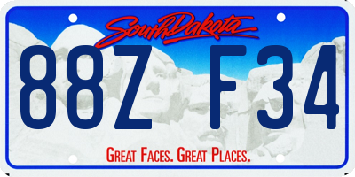 SD license plate 88ZF34