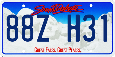 SD license plate 88ZH31