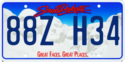 SD license plate 88ZH34