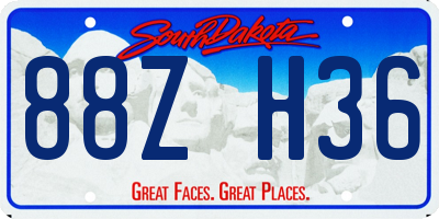SD license plate 88ZH36