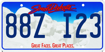 SD license plate 88ZI23