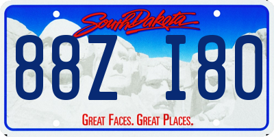 SD license plate 88ZI80