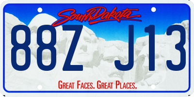 SD license plate 88ZJ13