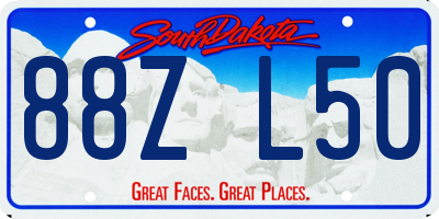 SD license plate 88ZL50