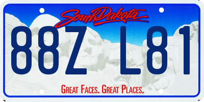 SD license plate 88ZL81