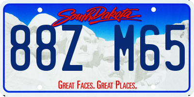 SD license plate 88ZM65