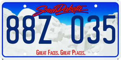 SD license plate 88ZO35