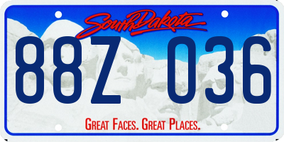 SD license plate 88ZO36
