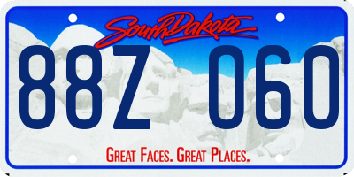 SD license plate 88ZO60