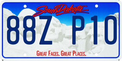 SD license plate 88ZP10