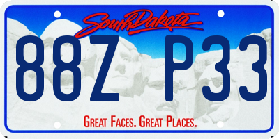 SD license plate 88ZP33