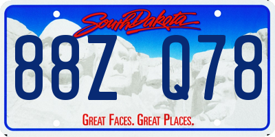 SD license plate 88ZQ78