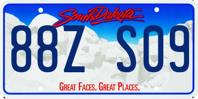 SD license plate 88ZS09