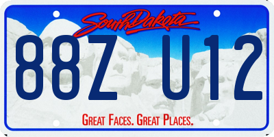 SD license plate 88ZU12