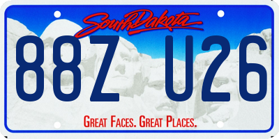 SD license plate 88ZU26