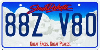 SD license plate 88ZV80