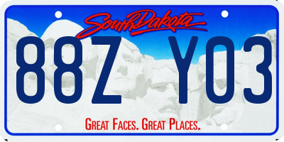 SD license plate 88ZY03