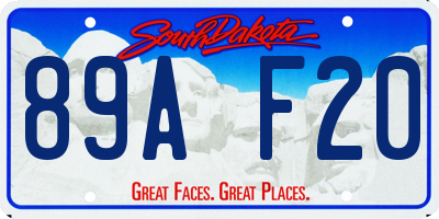 SD license plate 89AF20