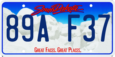 SD license plate 89AF37