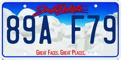 SD license plate 89AF79