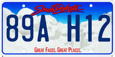 SD license plate 89AH12
