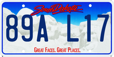 SD license plate 89AL17