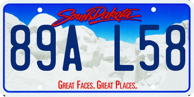 SD license plate 89AL58