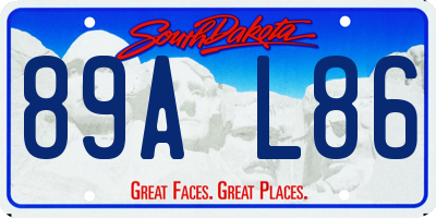 SD license plate 89AL86