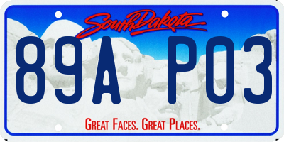 SD license plate 89AP03