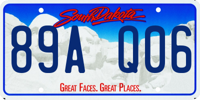 SD license plate 89AQ06