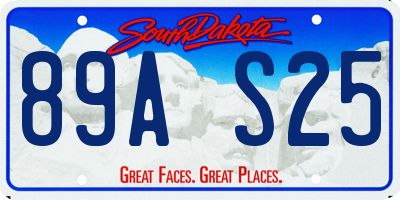 SD license plate 89AS25
