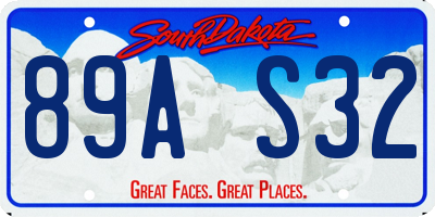 SD license plate 89AS32