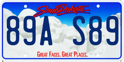 SD license plate 89AS89