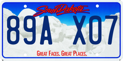 SD license plate 89AX07