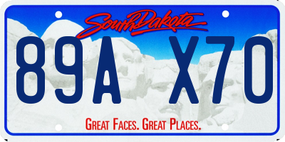 SD license plate 89AX70