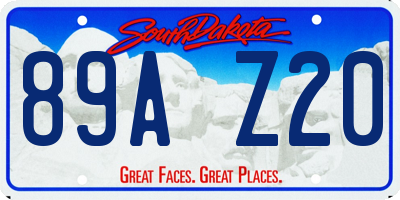 SD license plate 89AZ20