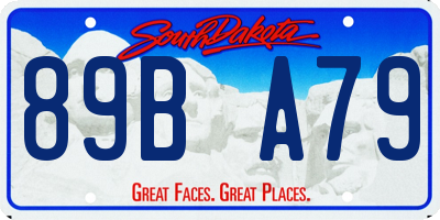 SD license plate 89BA79