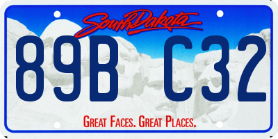 SD license plate 89BC32