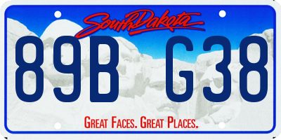 SD license plate 89BG38